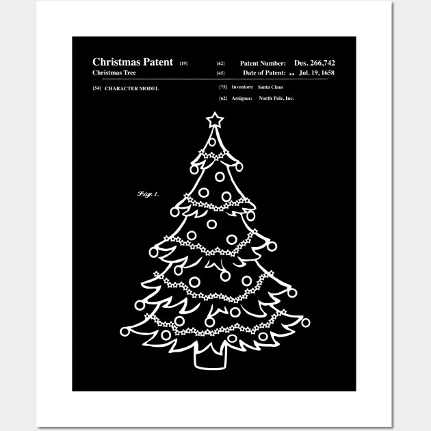 Christmas Tree Blueprint Wall Art by Rebus28